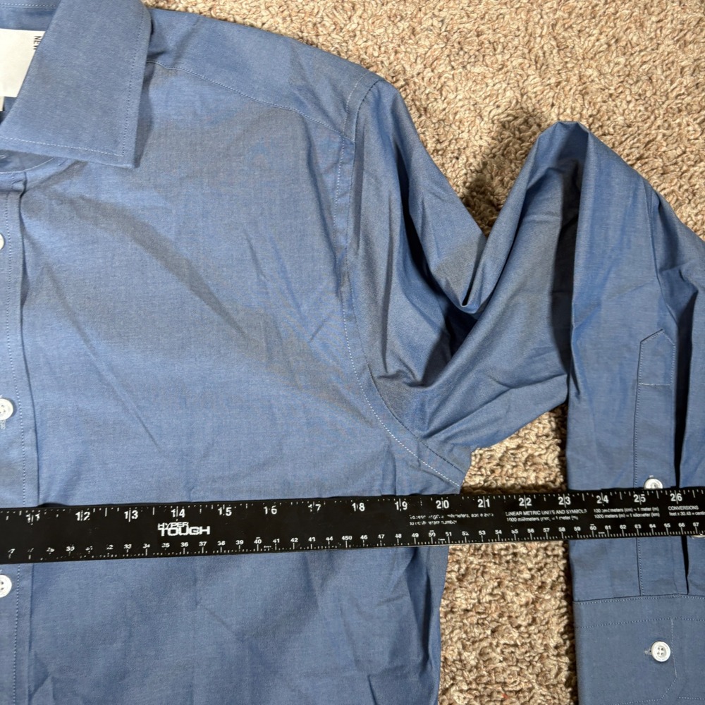 Coordinates New York Mens Blue Hidden Zipper Button Down Shirt Medium NWT 8618 - Picture 5 of 8
